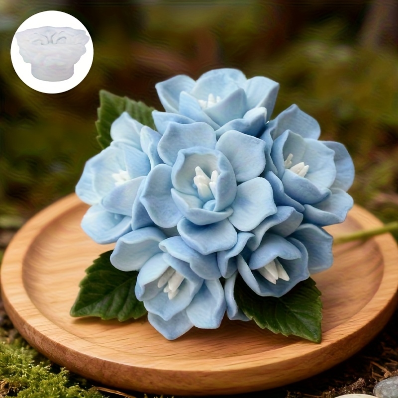 Soap Making Ins - 1つのアジサイの花型シリコンモールド、キャンドル、石鹸、樹脂工芸品の作成に適しており、春の装飾、バレンタインデーなどにも適しています。