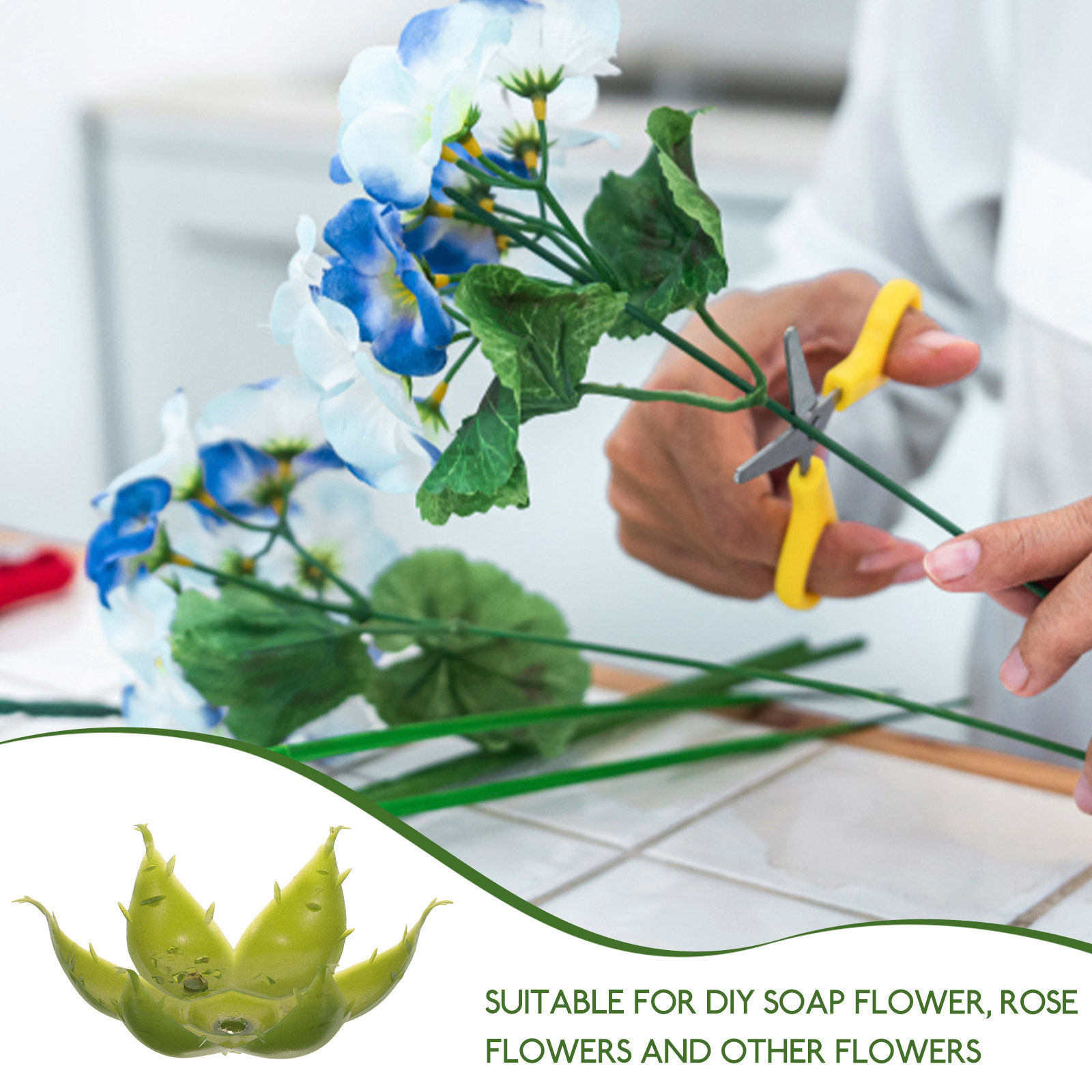 50個入り 人工バラの花弁（萼） プラスチック製 花飾り D - Soap Making Ins のレビューと価格