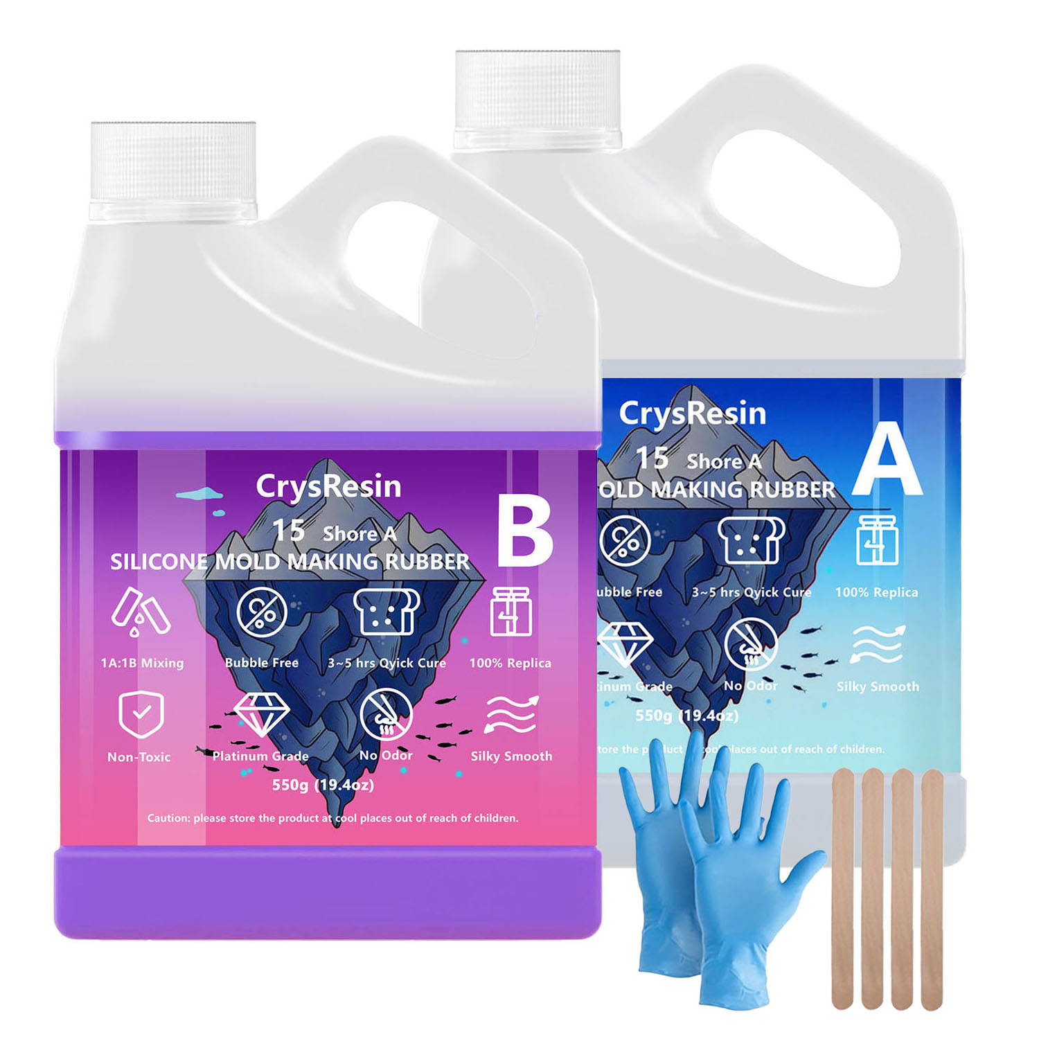 紫色の液体シリコンゴム 1:1 比例 ビジュアルミキシングモ - Soap Making Kit For Beginners のレビューと価格