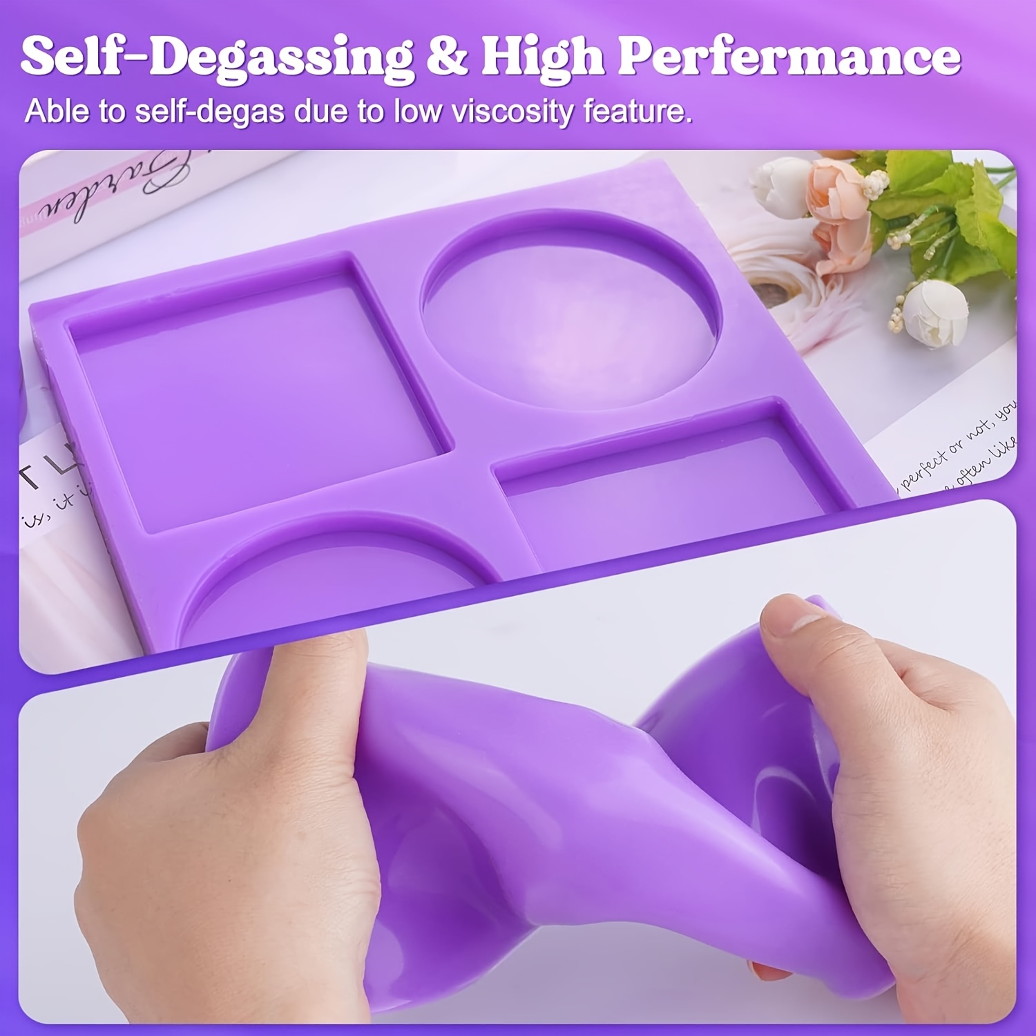 紫色の液体シリコンゴム 1:1 比例 ビジュアルミキシングモ - Soap Making Kit For Beginners のレビューと価格