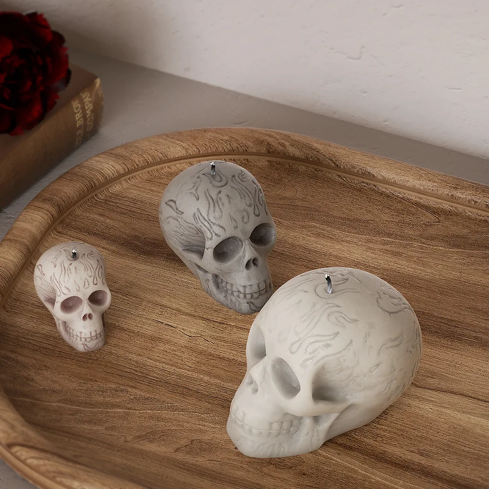 マルチサイズ スカルヘッド シリコンモールド 3D炎模様 ス - Soap Making Gifts のレビューと価格